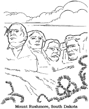 mount rushmore coloring page